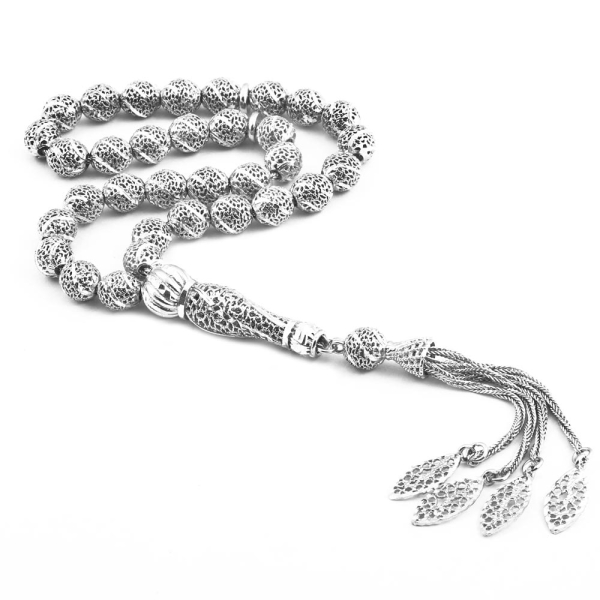 Silver Tasbih with Round Beads krt3207