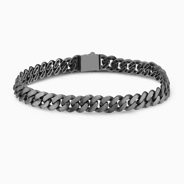 Gümüş Cuban Zincir Bileklik – 7 mm