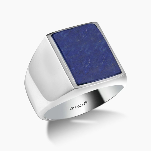 Lapis Lazuli Taşlı Basic 925 Ayar Gümüş Yüzük