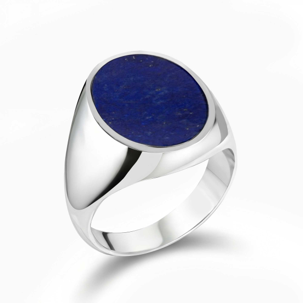 Lapis Lazuli Taşlı Minimalist Gümüş Yüzük