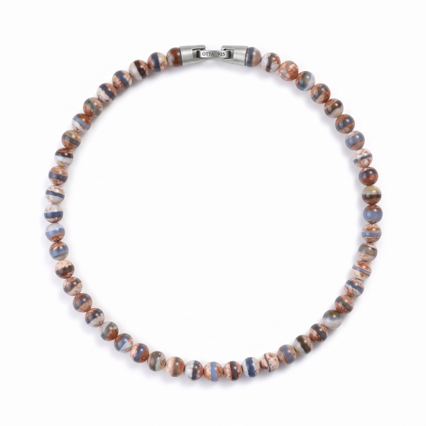Tibet Akiği Taşlı Boncuk Kolye – 8 mm