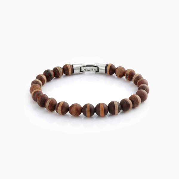 Kahverengi Tibet Akiği Boncuklu Bileklik – 8 mm