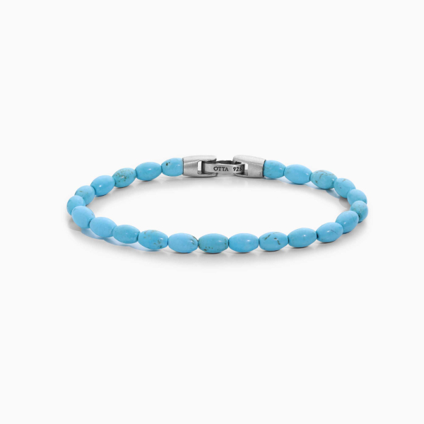 Oval Firuze Taşlı Tesbih Bileklik – 5 mm