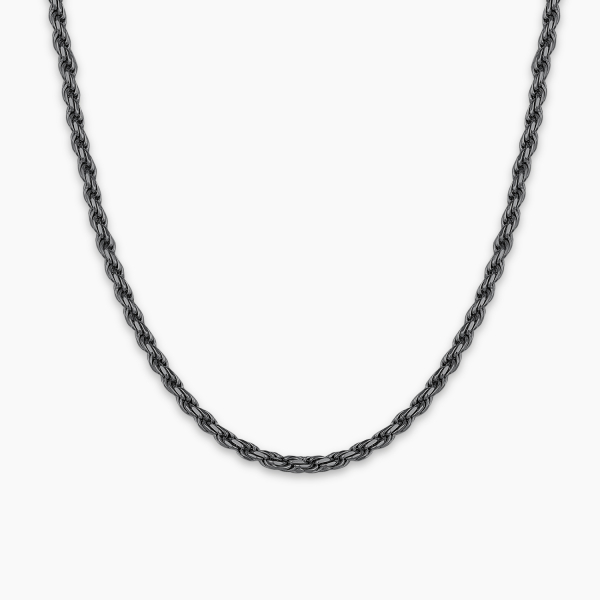 Siyah Rodyum Kaplama Halat Zincir – 3 mm