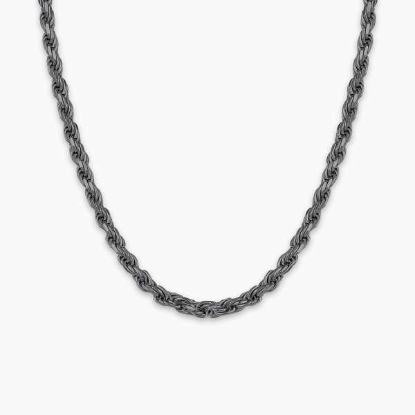 Siyah Rodyum Kaplama Halat Zincir – 5 mm