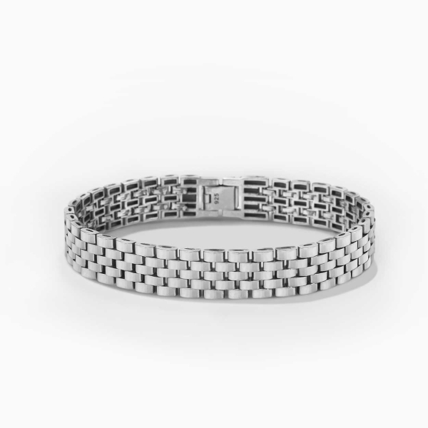 Klasik Parlak Rolex Tarzı Gümüş Bileklik