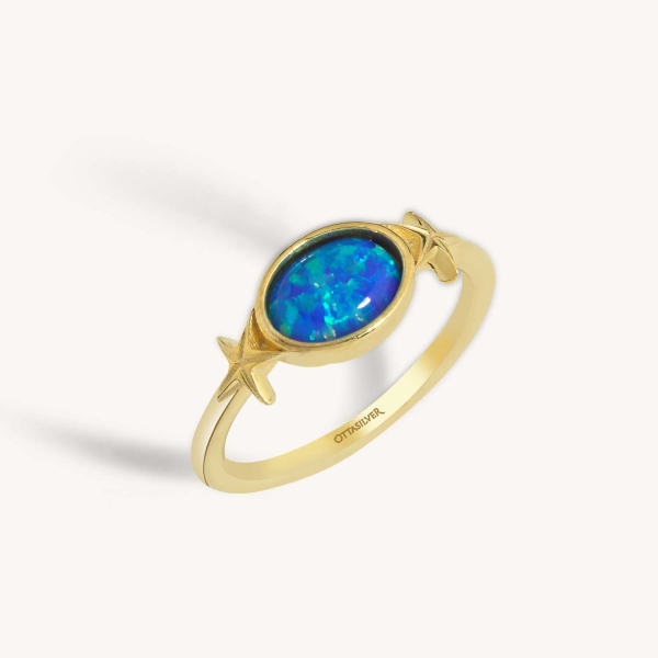 Opal Taşlı Kombin Yüzük