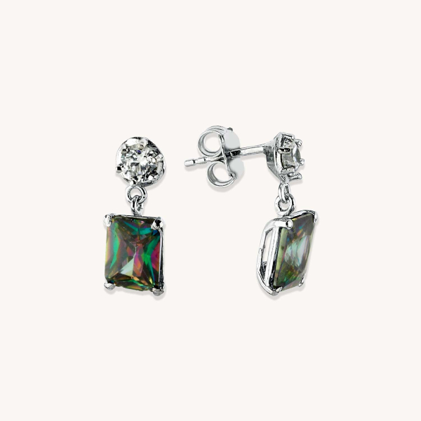 Renkli Baget Taşlı Küpe