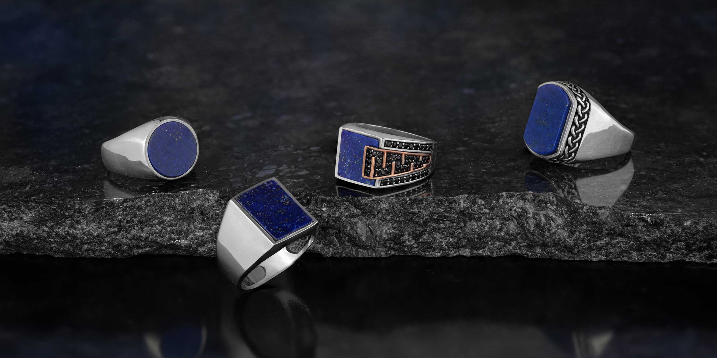 Mens silver pinky rings in various styles including classic signet, minimalist bands, gemstone designs, and vintage-inspired pieces